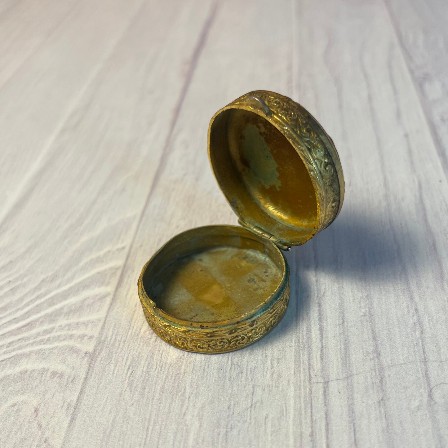 Vintage Gilt & Enamel Trinket Box