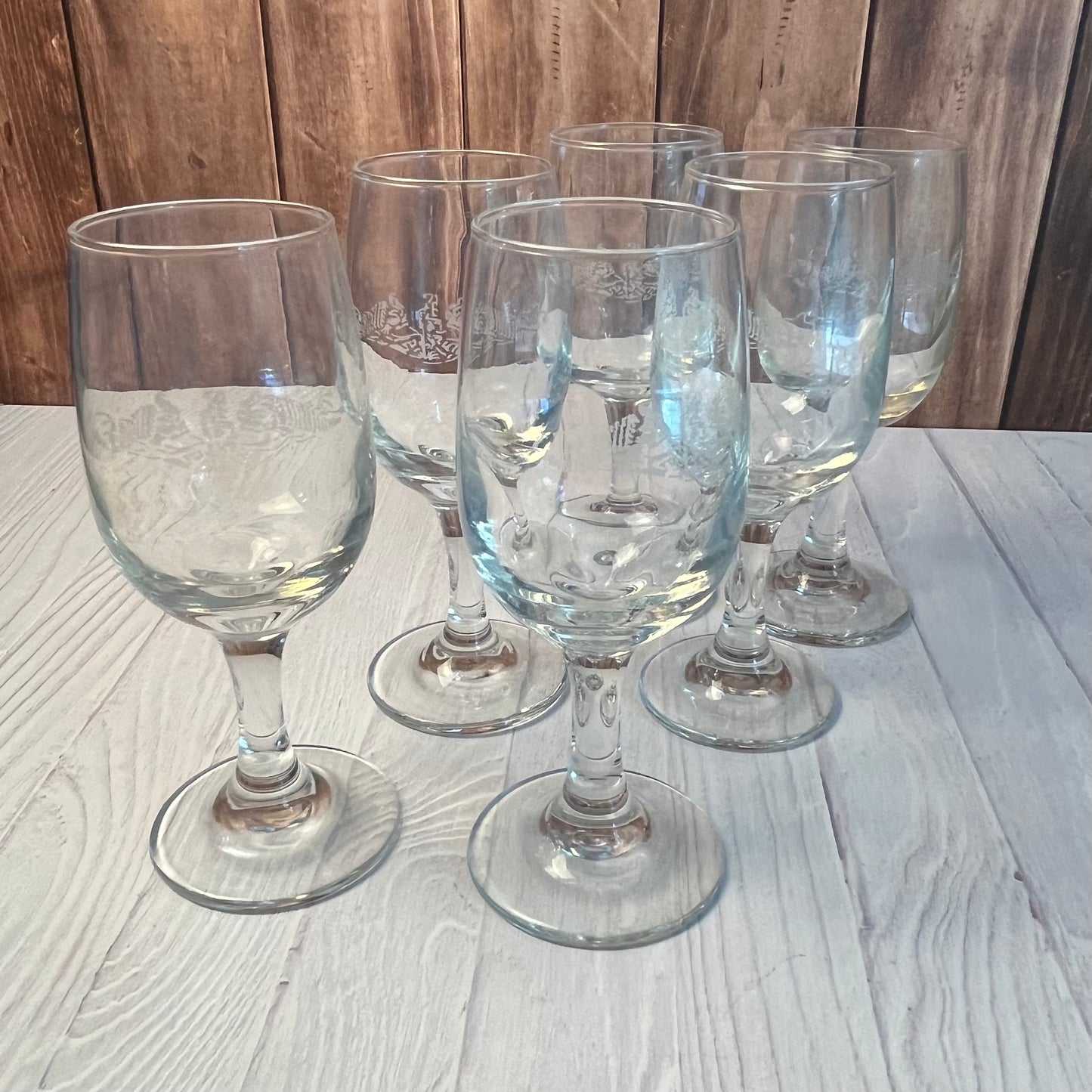 Set of Six Submarine Dolphin Wine Glasses