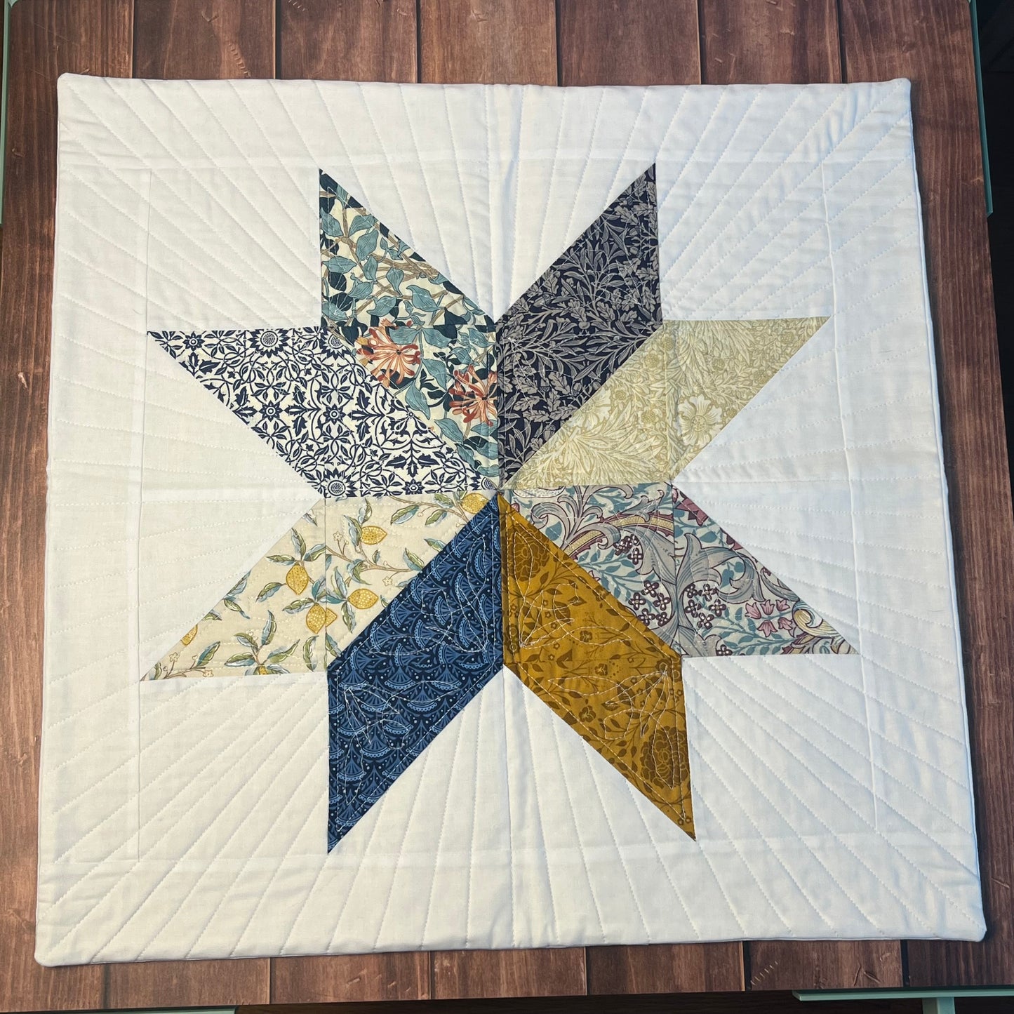 Quilted Throw Pillows - Set of Two - Patchwork Star Victoria