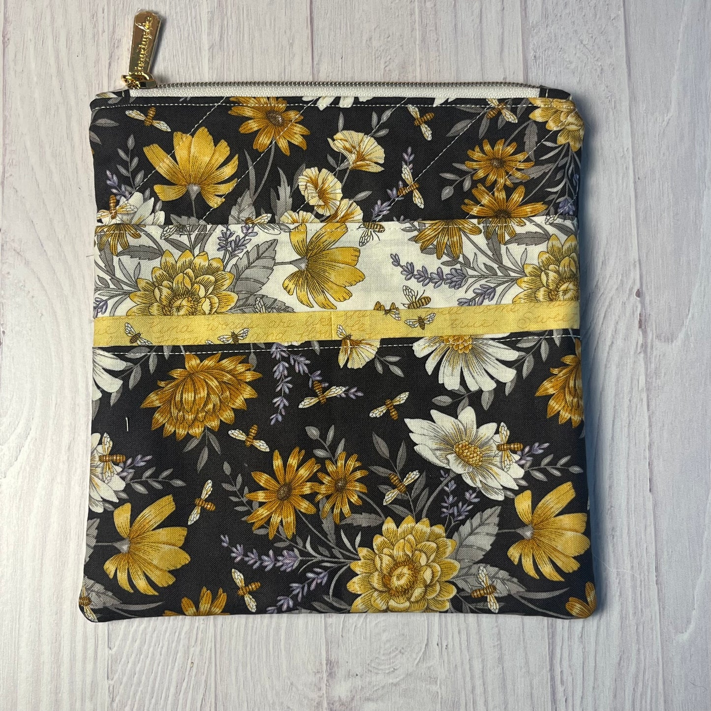 Kindle Sleeve - Bees in the Lavender (wide darker version)