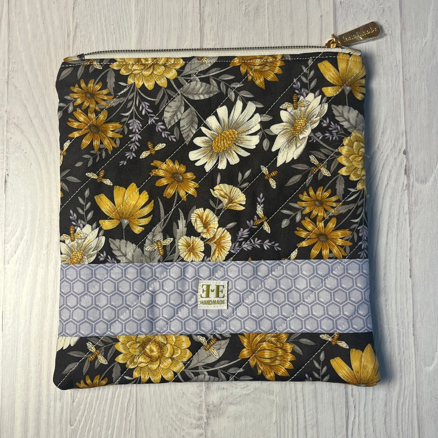 Kindle Sleeve - Bees in the Lavender (wide darker version)
