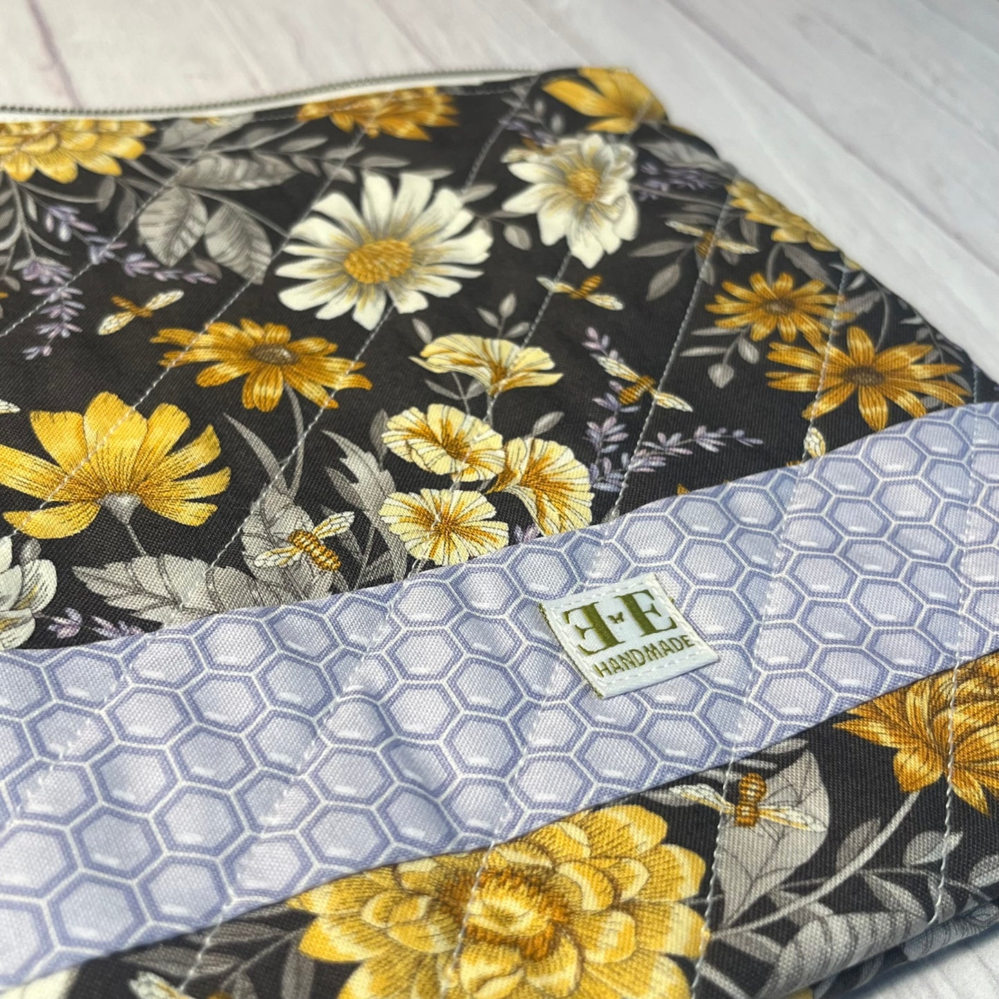 Kindle Sleeve - Bees in the Lavender (wide darker version)