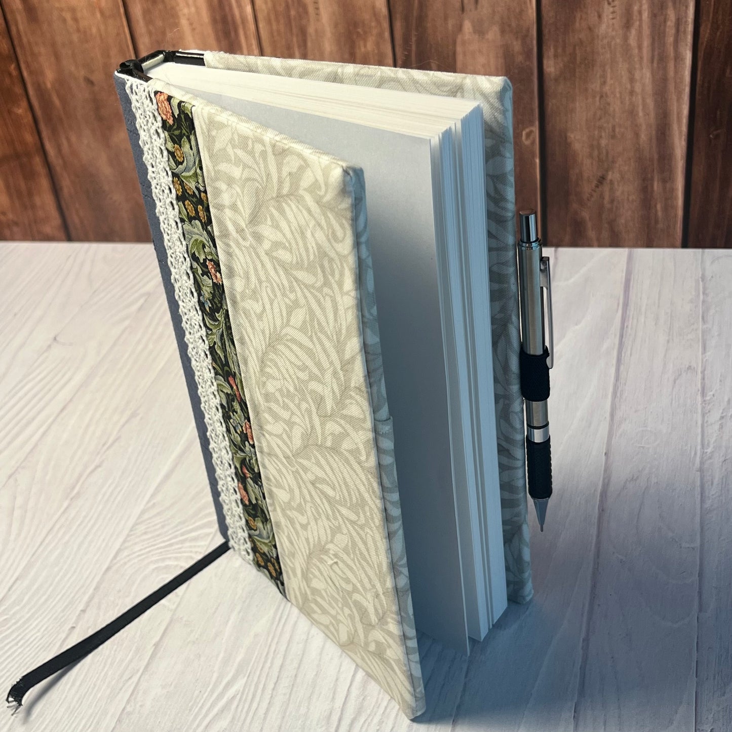 Fabric Covered Sketchbook - Vintage Garden Lace