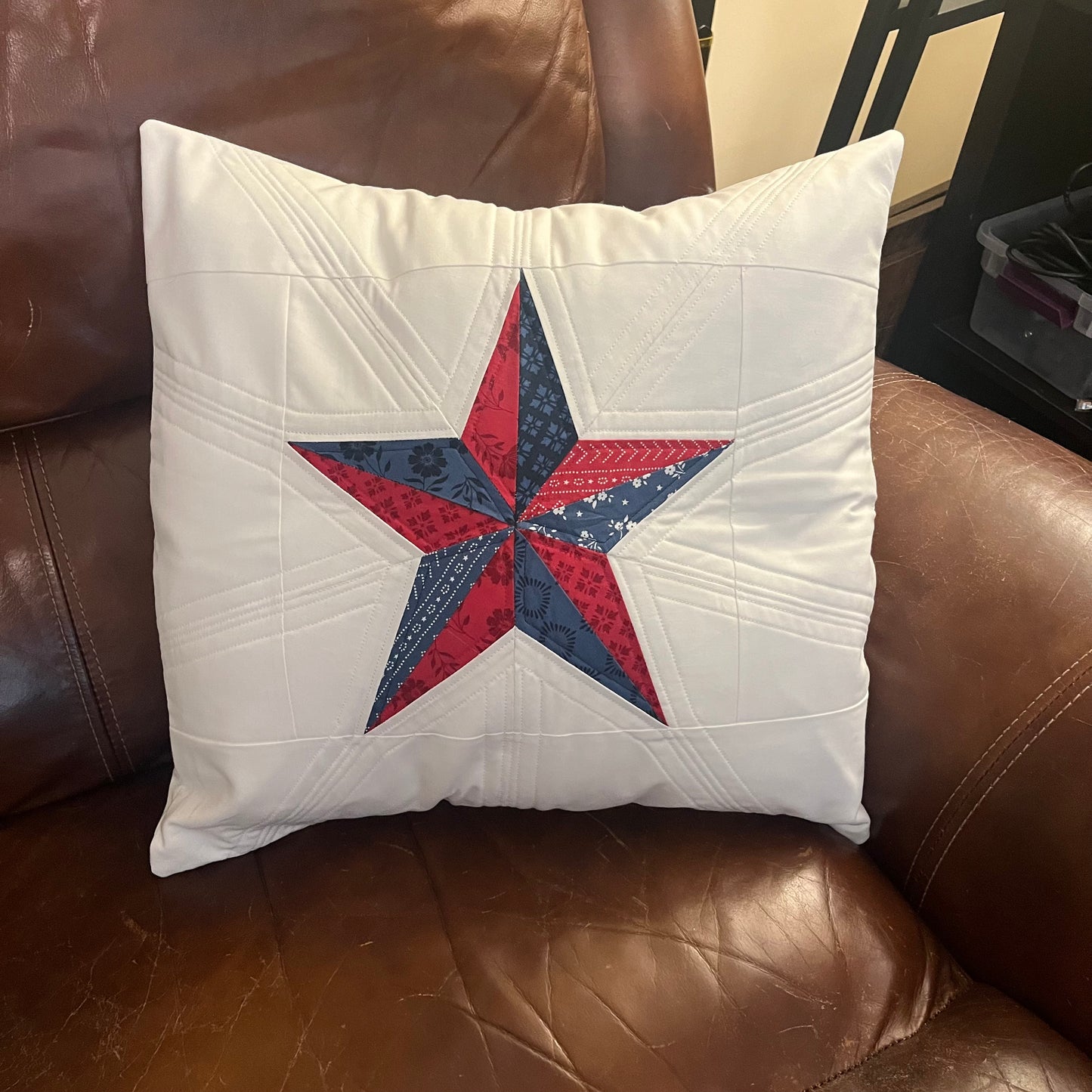 Quilted Throw Pillow - Americana Star (2)