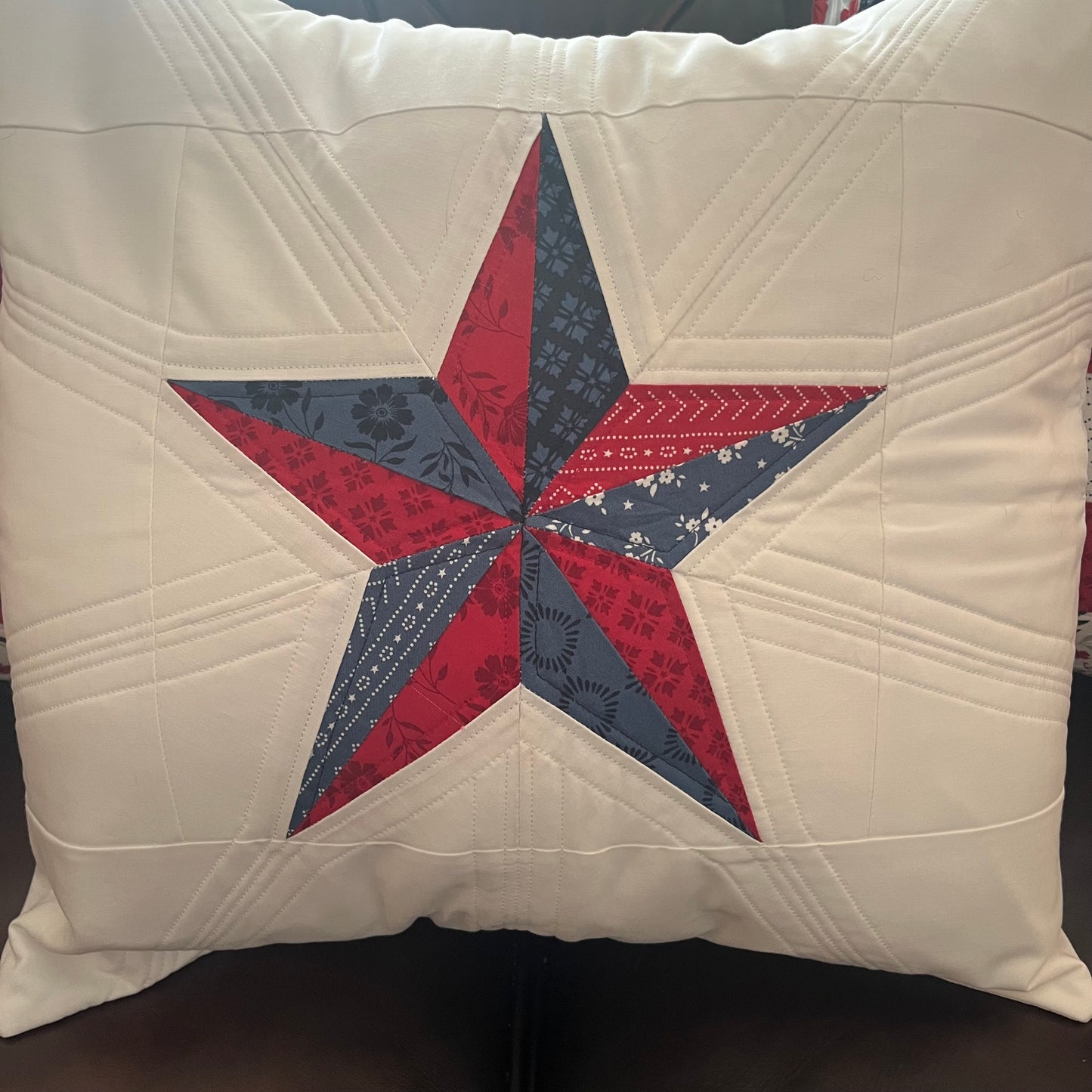 Quilted Throw Pillow - Americana Star (2)