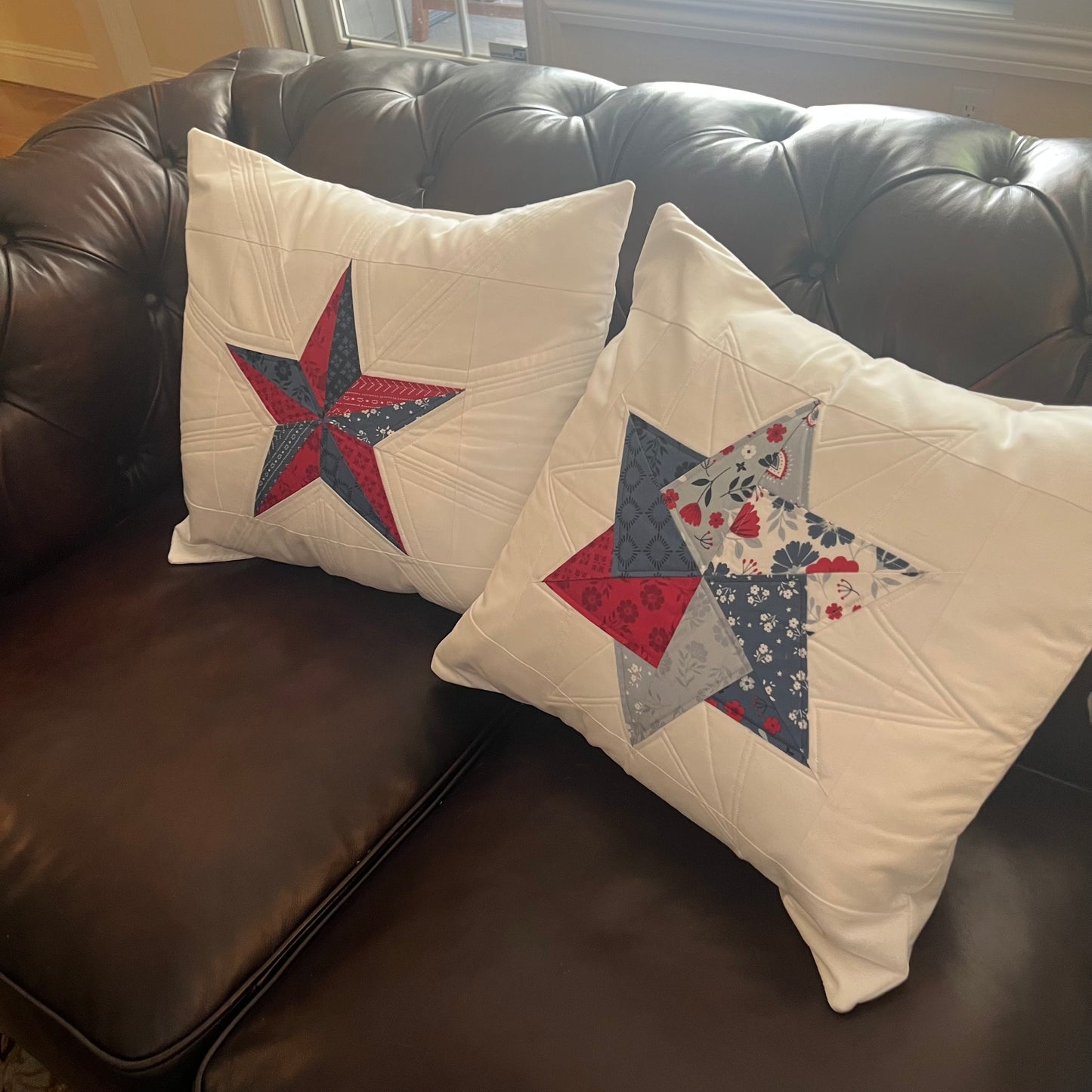 Quilted Throw Pillow - Americana Star (1)