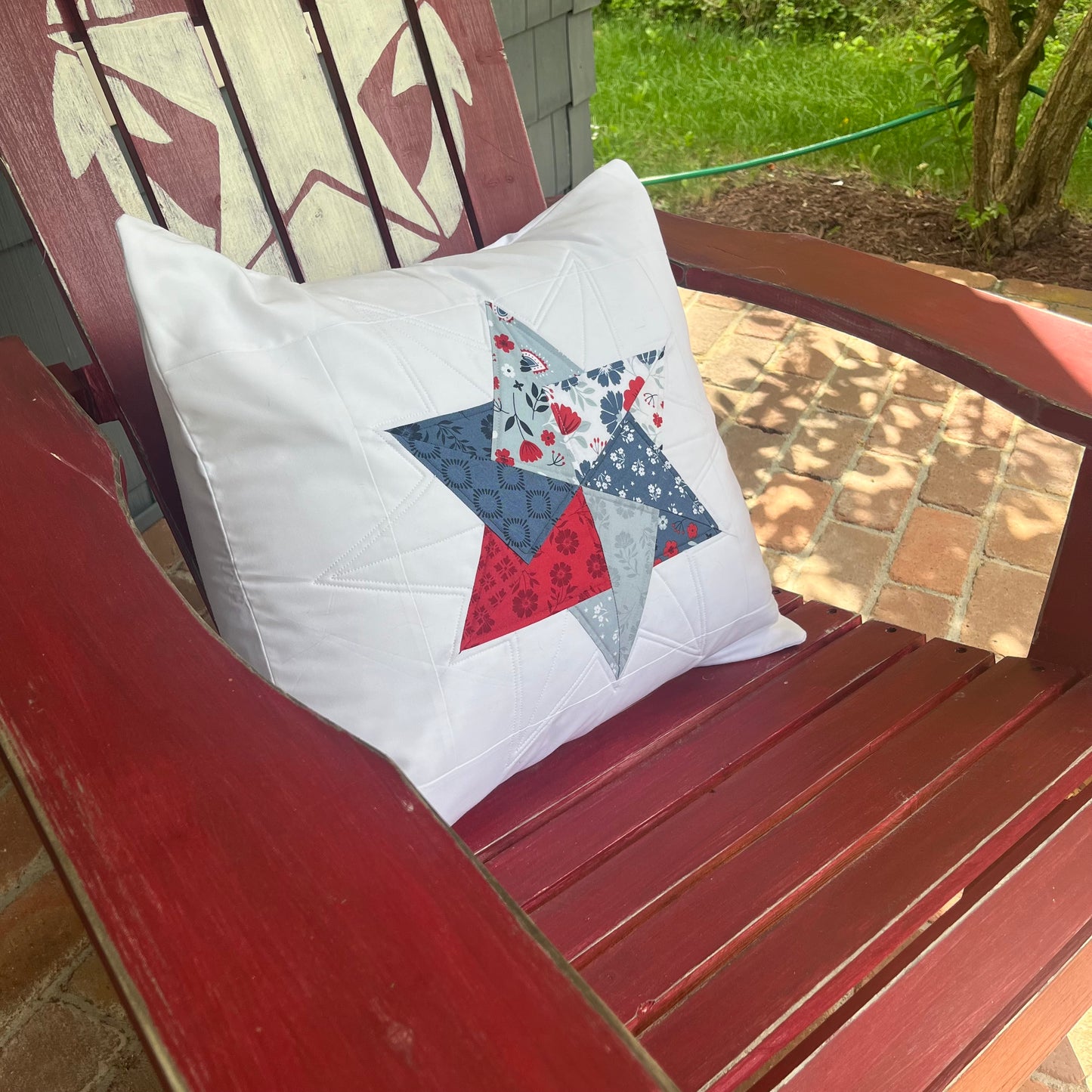 Quilted Throw Pillow - Americana Star (1)