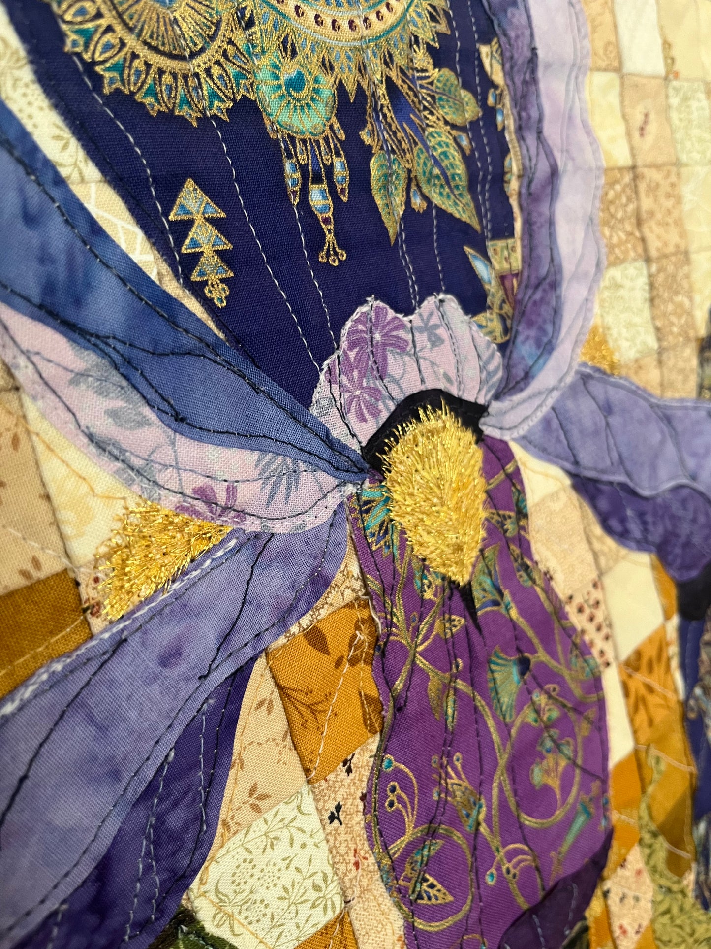 Irises - Quilted Art Wall Hanging
