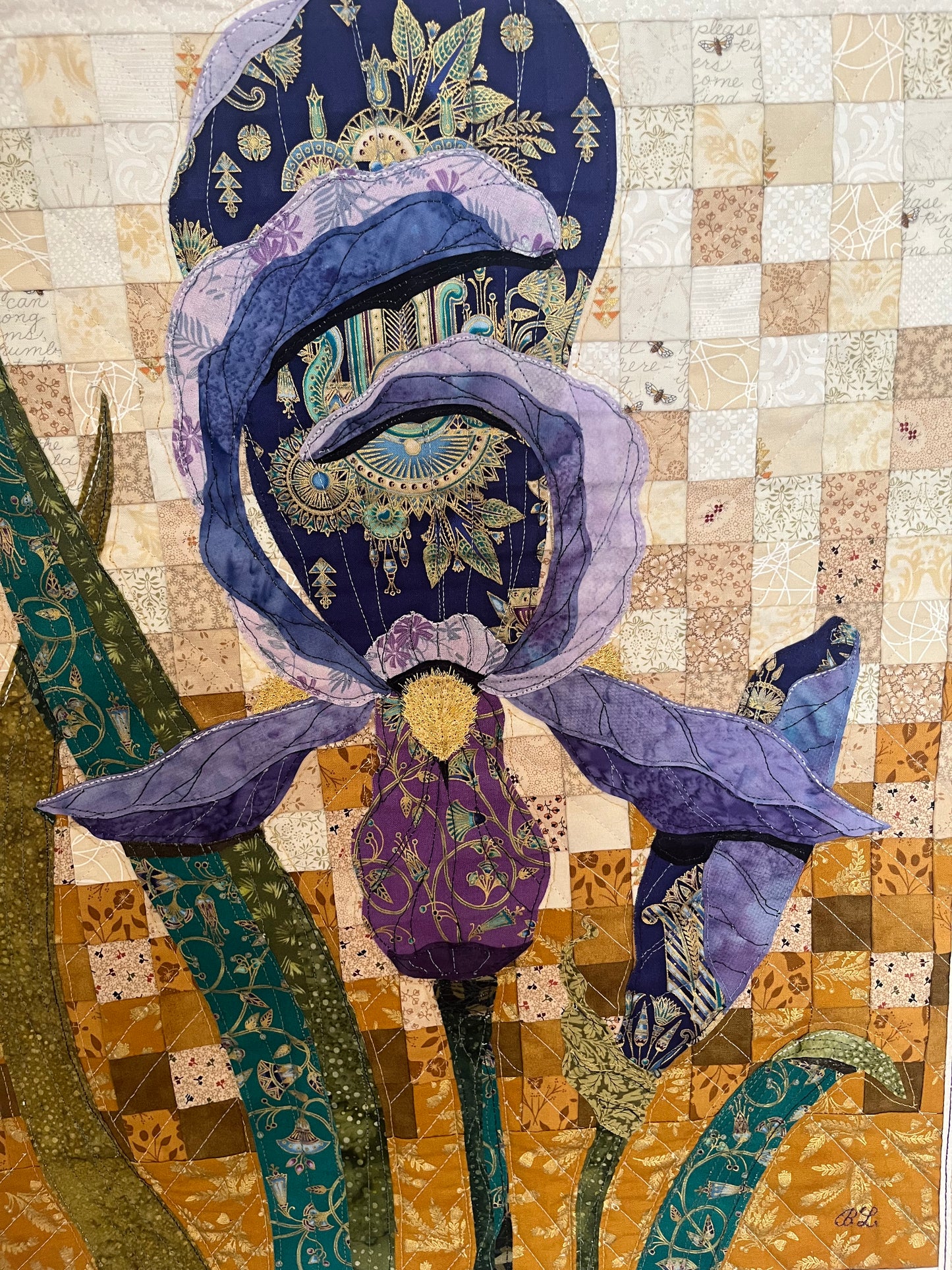 Irises - Quilted Art Wall Hanging