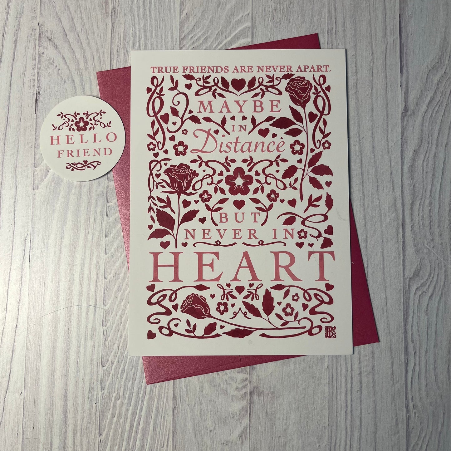 True Friends Heart Valentine’s Day Card – Single 5x7 Flat Card
