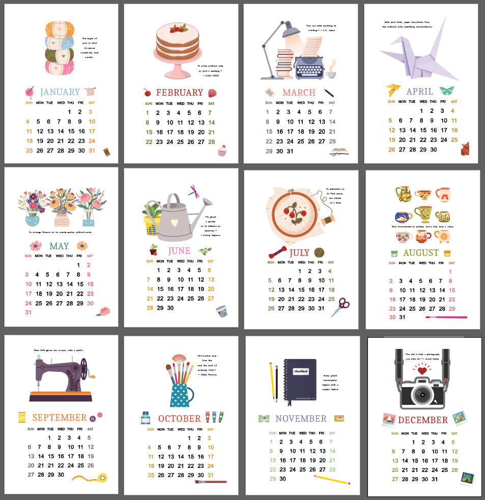 2026 Handmade Joy Wall Calendar – A Year of Creativity & Inspiration