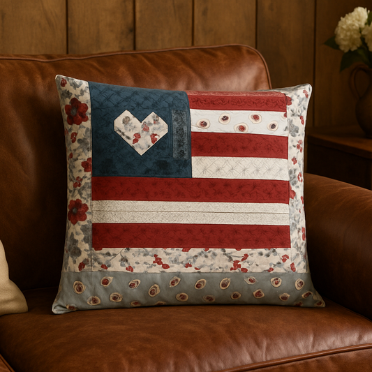 Quilted Throw Pillow - Americana Flag (2)