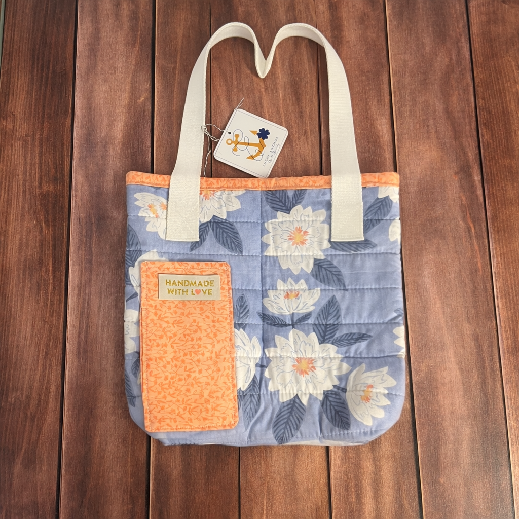 Double Wine Tote -Blue and Orange