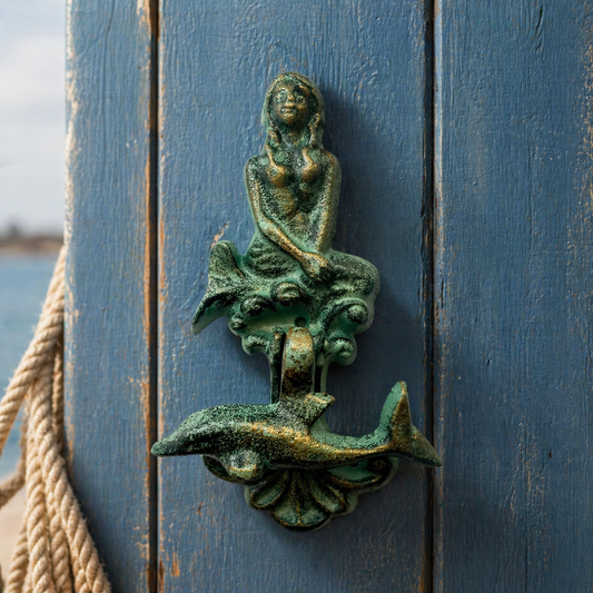Mermaid and Dolphin Cast Iron Door Knocker