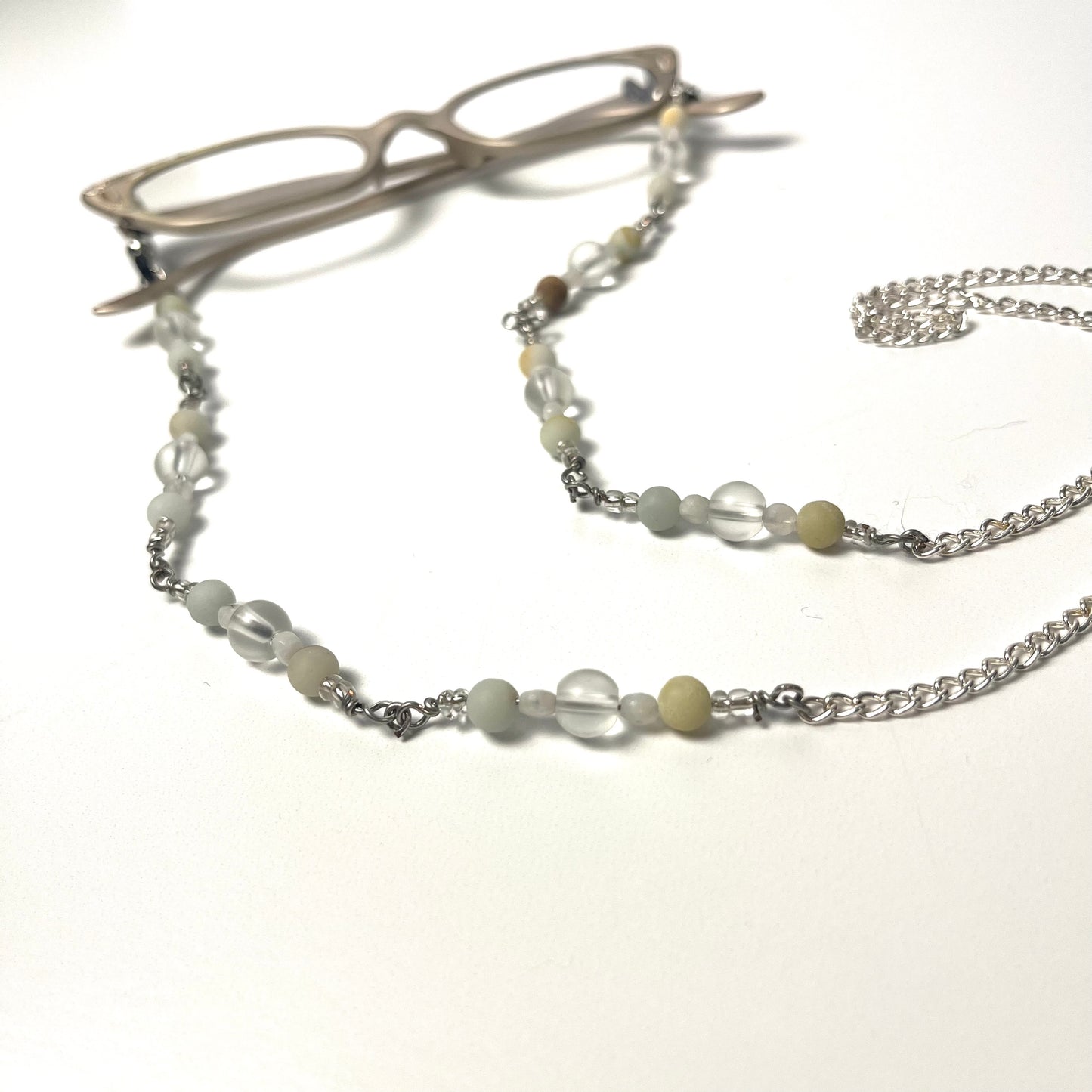 Sea Glass Serenity Beaded Glasses Chain