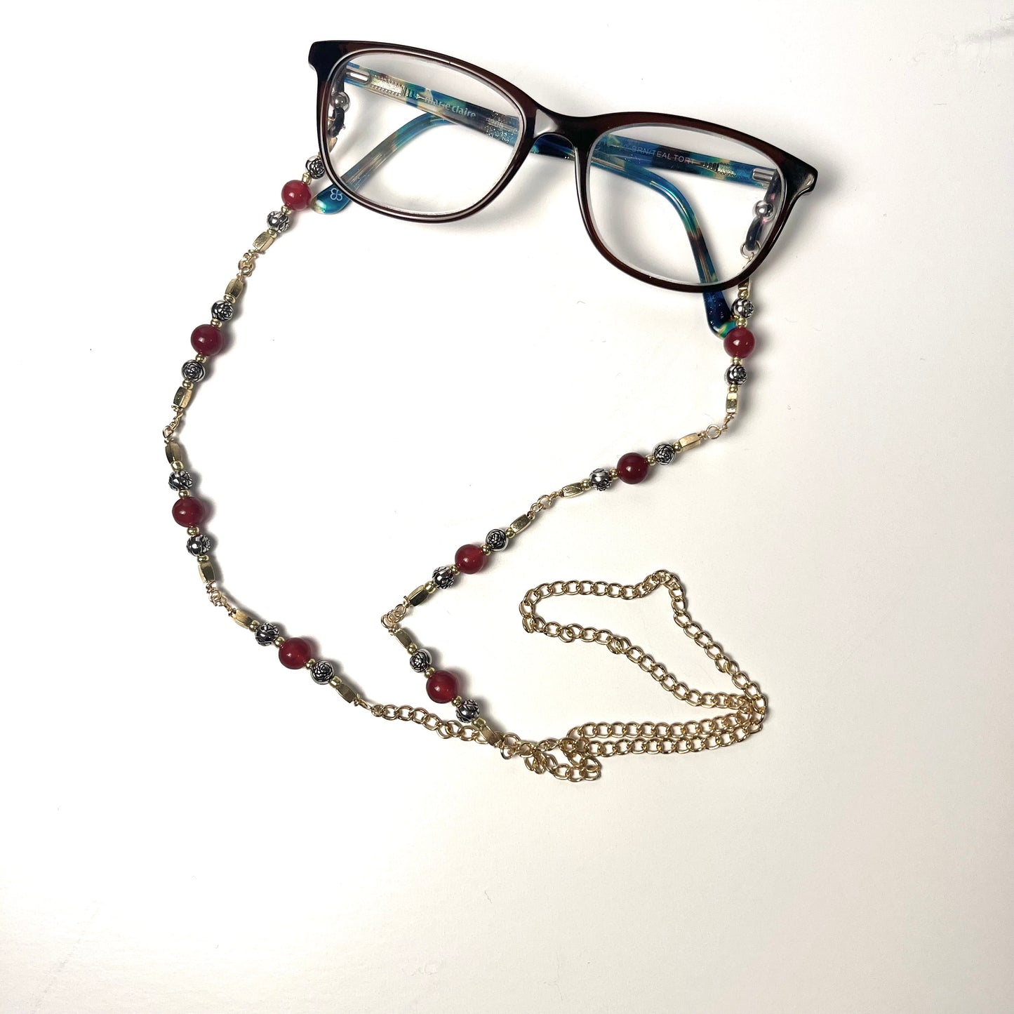 Red and Flower Glasses Chain