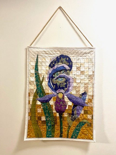 Irises - Quilted Art Wall Hanging