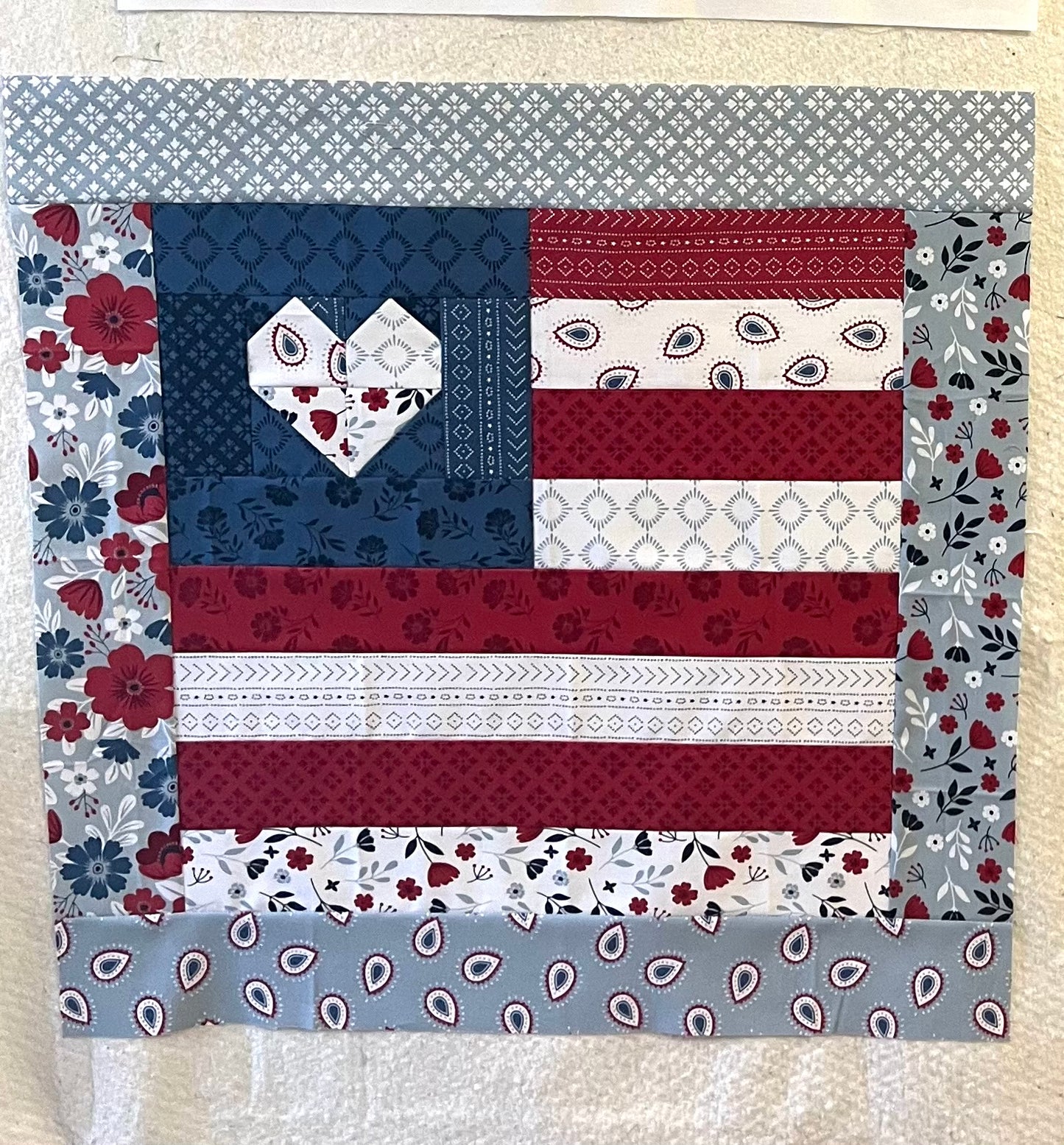 Quilted Throw Pillow - Americana Flag (1)