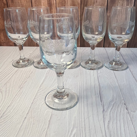 Set of Six Submarine Dolphin Wine Glasses