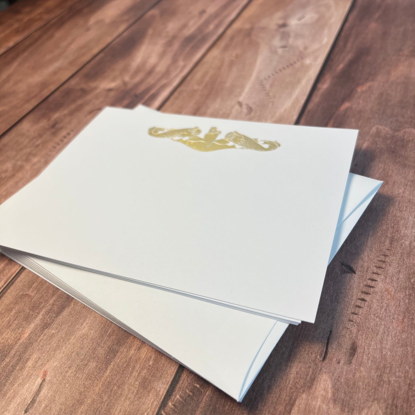 Gold Foil Dolphin Insignia Stationery Set