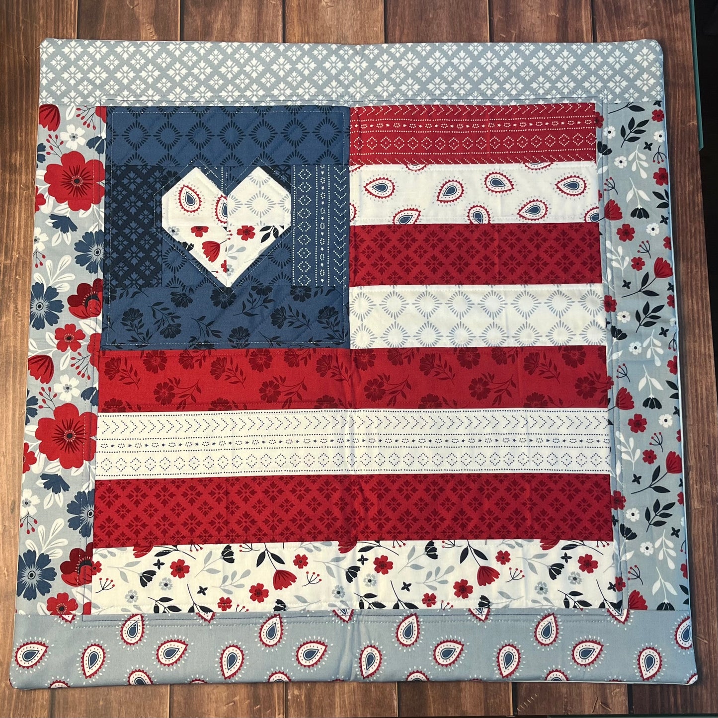 Quilted Throw Pillow - Americana Flag (2)