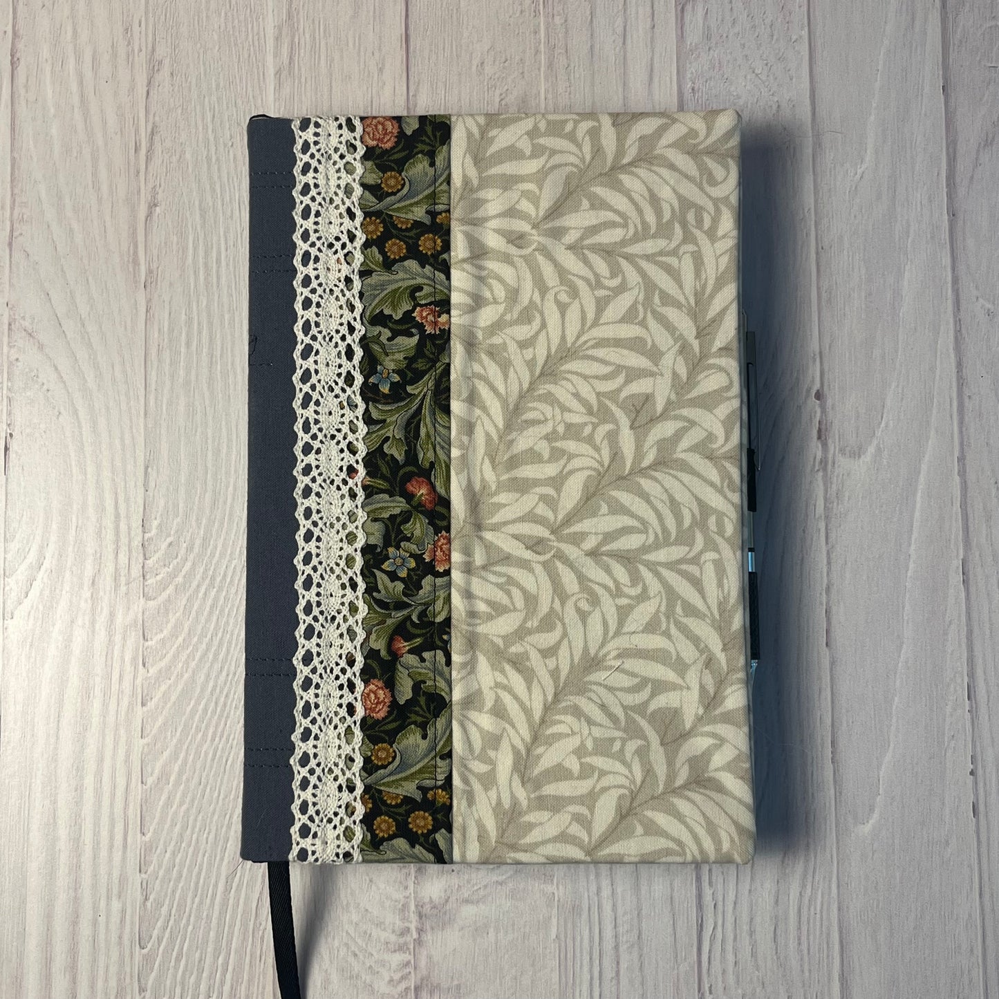 Fabric Covered Sketchbook  - Vintage Garden Lace