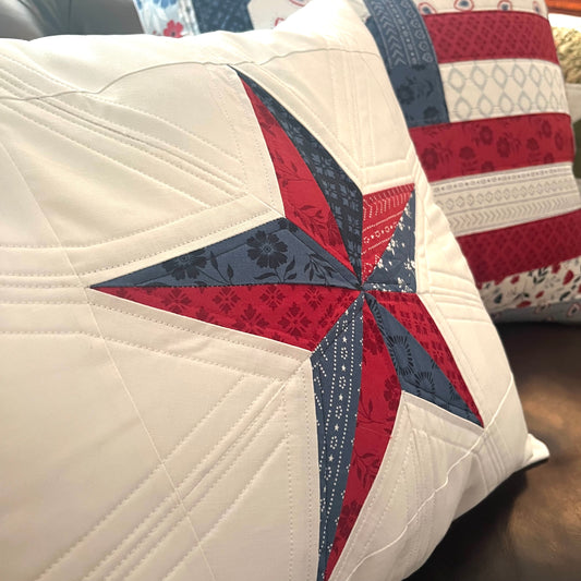 Quilted Throw Pillow - Americana Star (2)