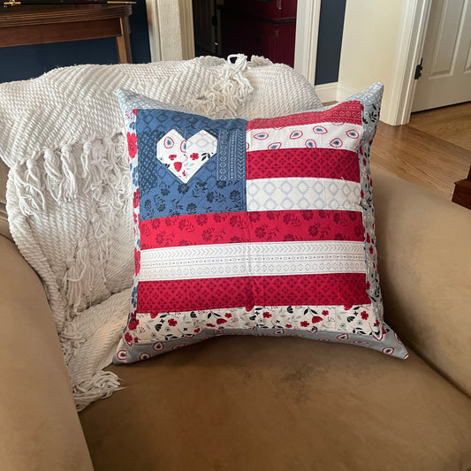 Quilted Throw Pillow - Americana Flag (2)