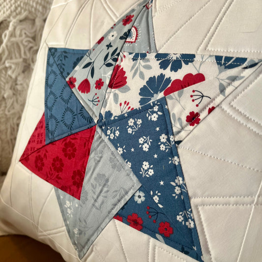 Quilted Throw Pillow - Americana Star (1)