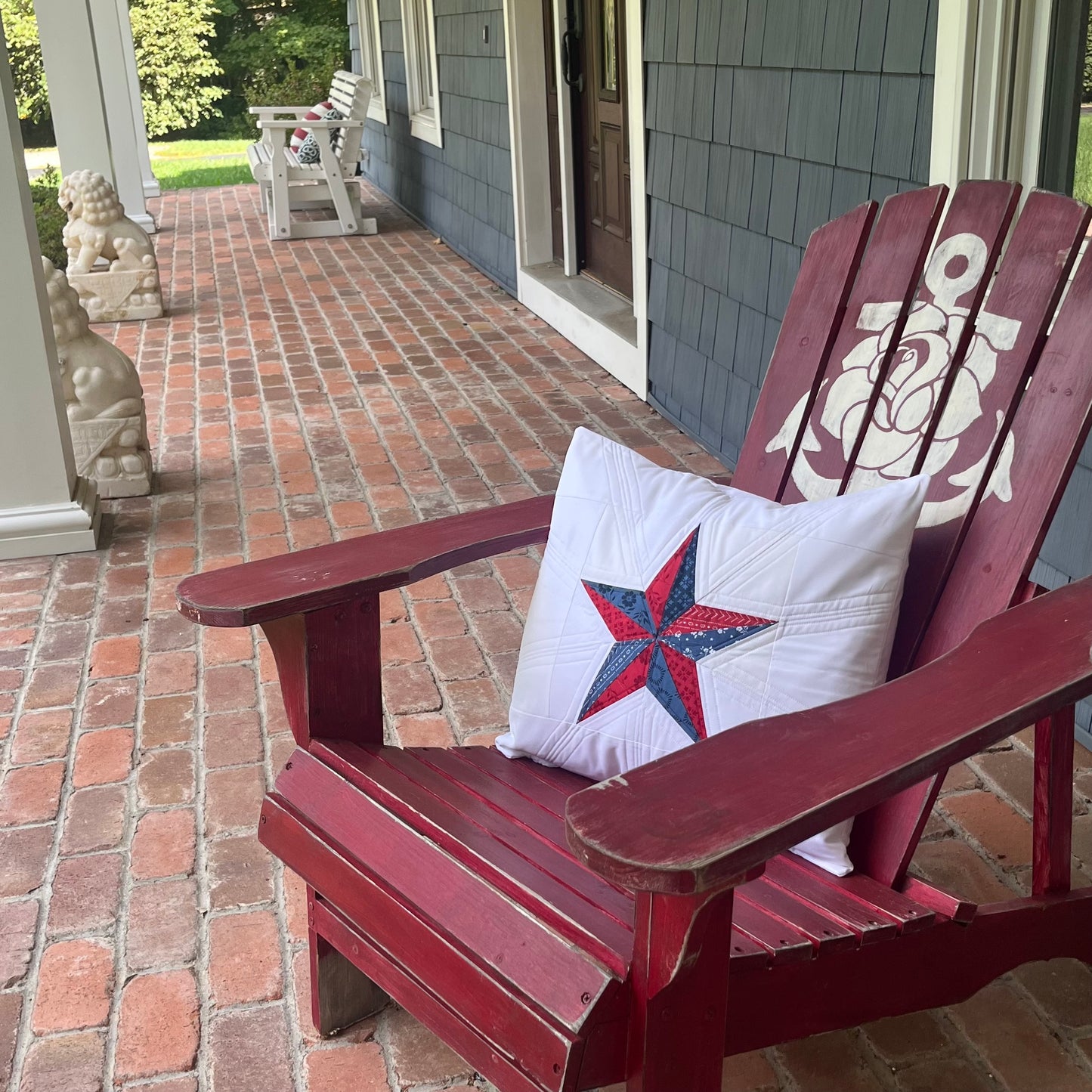 Quilted Throw Pillow - Americana Star (2)