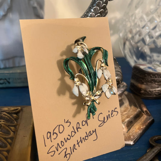Vintage 1950s Snowdrop Brooch
