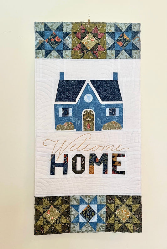 Welcome Home Quilted Wall Hanging - Blue Victoria