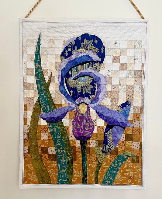 Irises - Quilted Art Wall Hanging