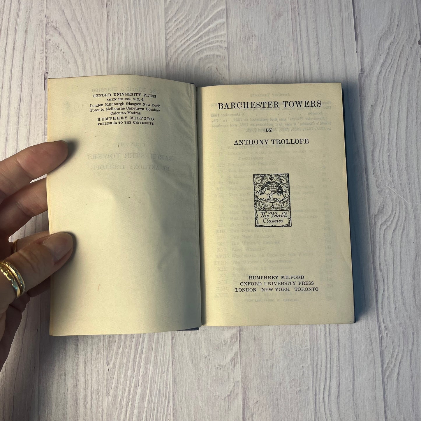 Barchester Towers – Anthony Trollope (1942 Hardcover, Oxford University Press)