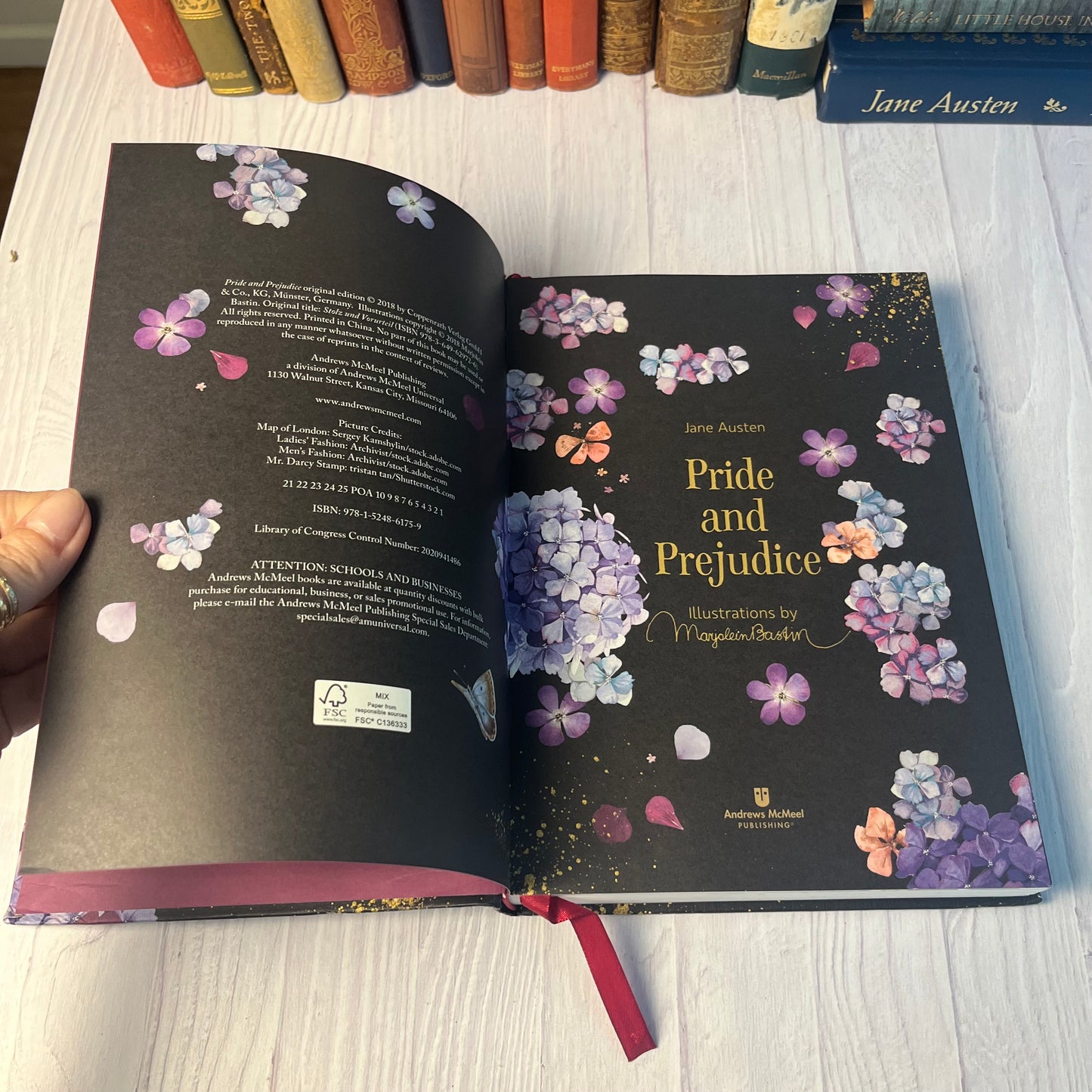 Pride and Prejudice – Jane Austen  (Illustrated Edition by Marjolein Bastin) 2018 Hardcover (Andrews McMeel)