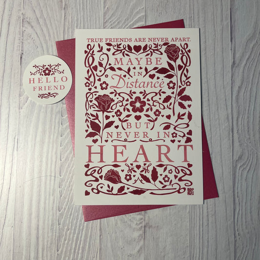 True Friends Heart Valentine’s Day Card – Single 5x7 Flat Card