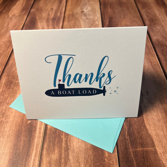 “Thanks a Boatload” Submarine Thank You Cards – Set of 10
