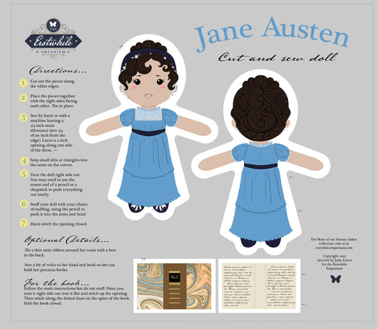 Jane Austen Cut and Sew Doll Kit