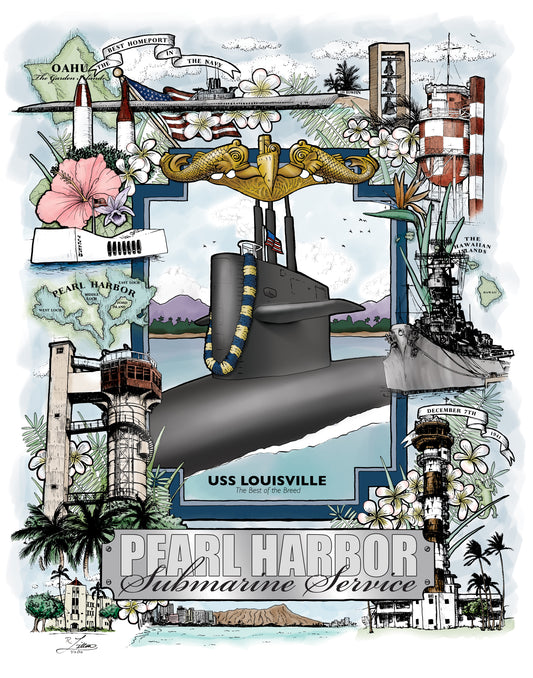 Custom Pearl Harbor - Submarine Service Print