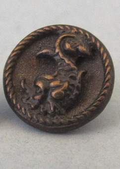 Vintage Brass Dolphin Button