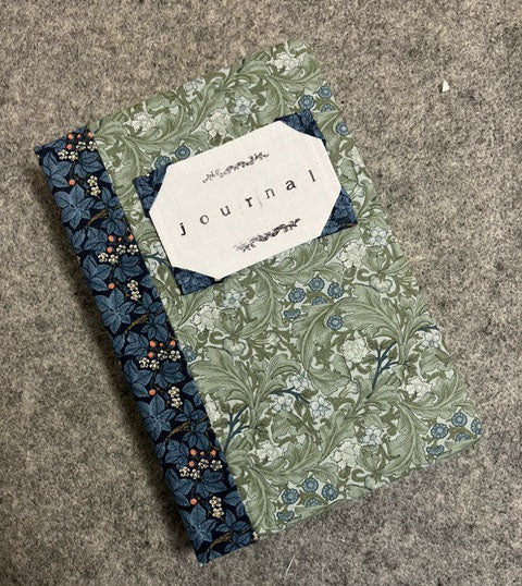 Fabric Covered Journal - Blue Victoria