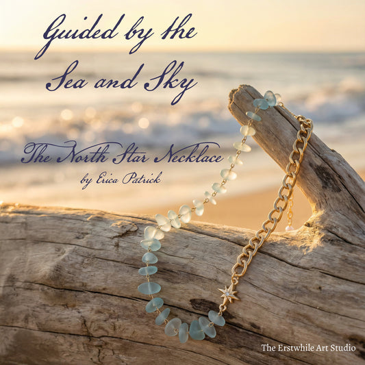 Northstar Necklace – Seaglass & Gold with Star Charm