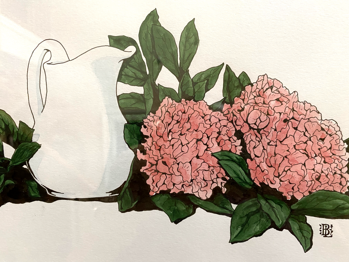 Pitcher and Peonies - Original Framed Artwork